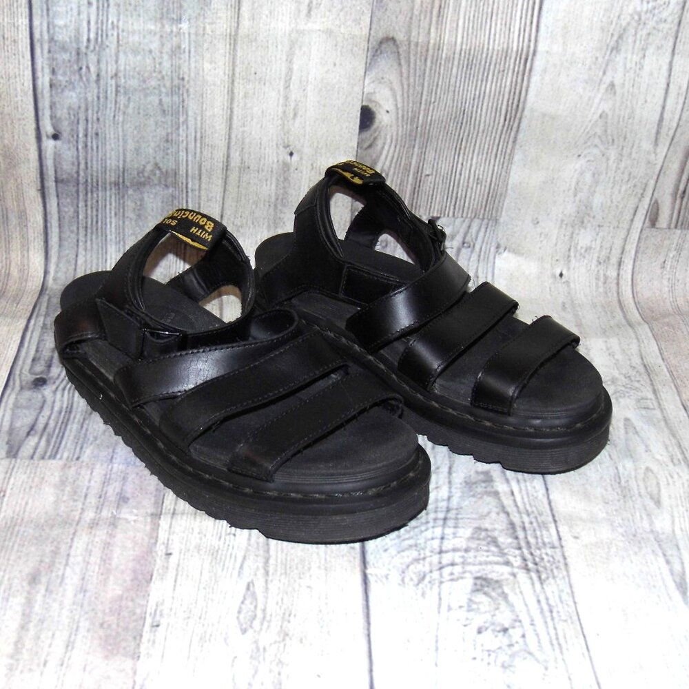 DR. MARTENS Blaire Black Platform Sandals Womens Size 8